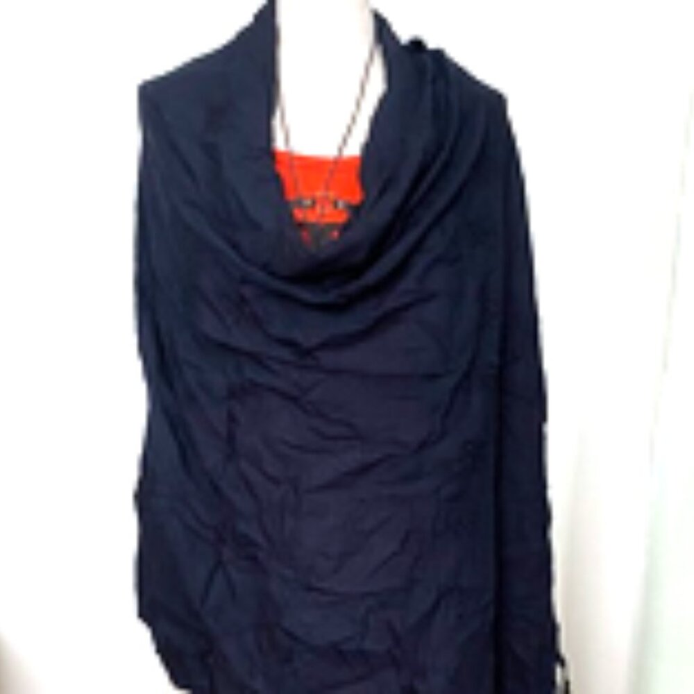 Black Pashmina Shawl With A Criss-Cross Pattern D… - image 2